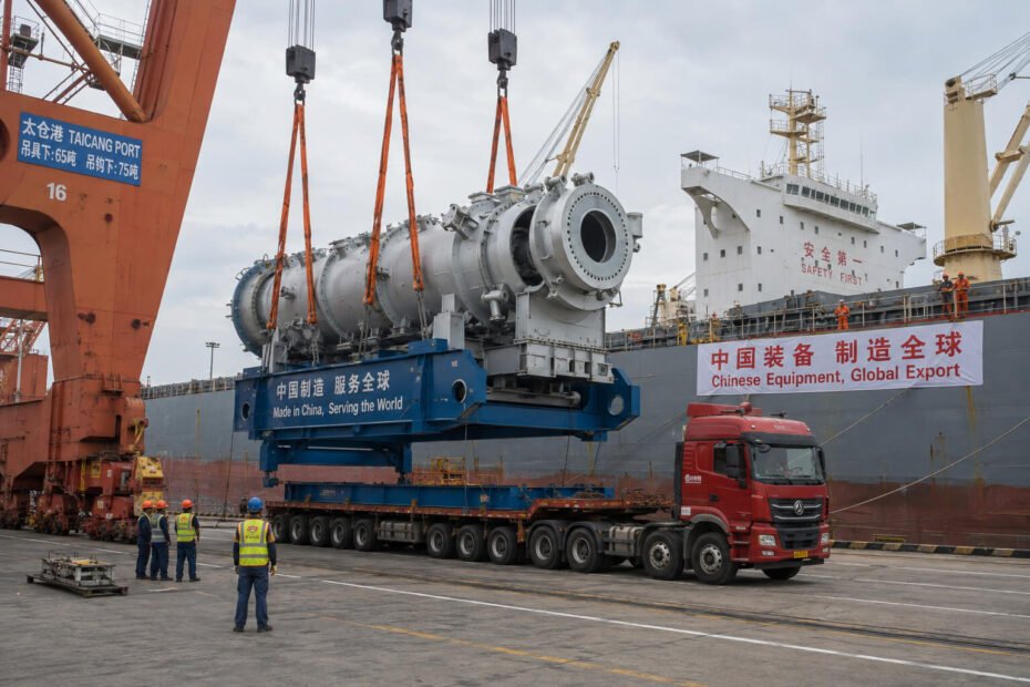 Industrial equipment prepared for overseas export