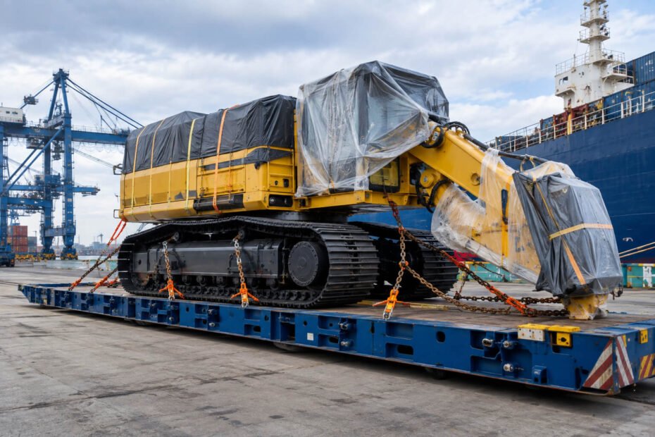 Heavy industrial equipment prepared for delivery