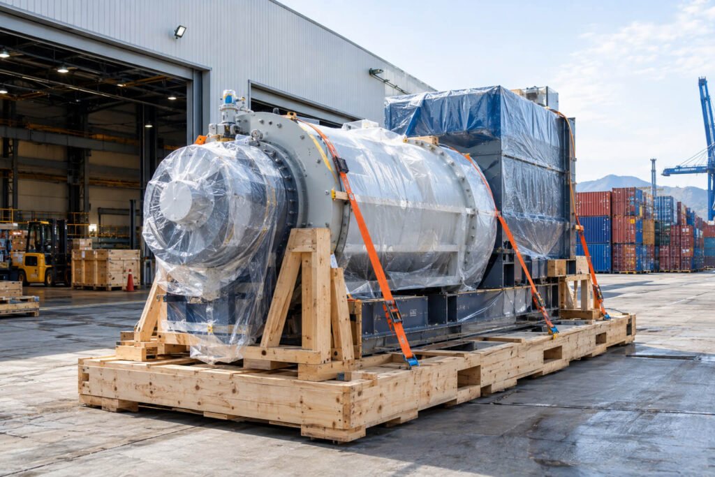 Export Machinery Prepared for International Shipment