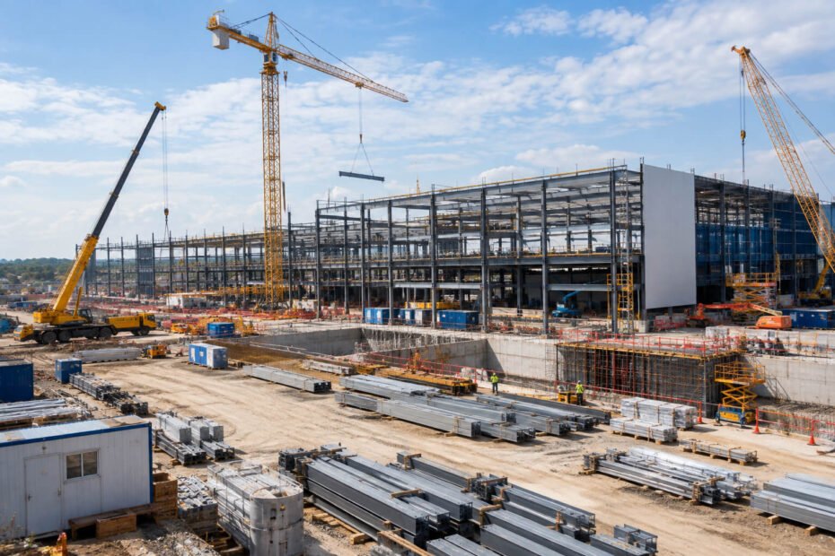 Projet industriel canadien en construction